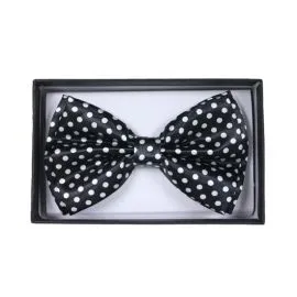 White Polka Dot Bowtie - Bulk Discounts-1
