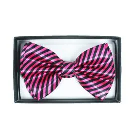 Hot Pink Striped Bowtie - Wholesale Offer-1