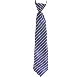 Blue and White Lines Kid Necktie Wholesale-0