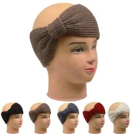 Bulk Bow Shape Woolen Winter Headbands for Women-1