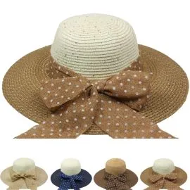 Wholesale Extra Large Ribbon Bow Summer Beach Hat for Women-1
