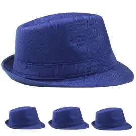 Wholesale Beach Party Blue Adult Trilby Fedora Hat-1