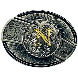 Hidden Knife Belt Buckle - Initial N Design (Preorder)