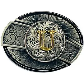 Hidden Knife Belt Buckle - Initial U Design (Preorder)