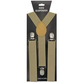 Khaki Color Children Suspenders In Bulk