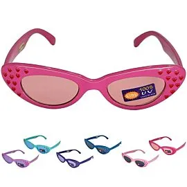 multicolor cateye sunglasses for children in dozen pack