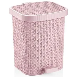Pedal Trash Can Bulk – 2.1 Gallon Pink Knit Design | 6 pcs