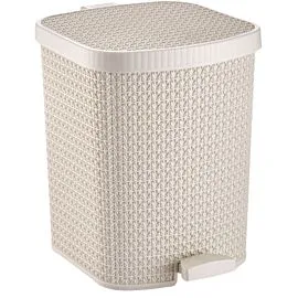 Large Pedal Trash Can Bulk – 5.8 Gallon Knit Design | 4 pcs