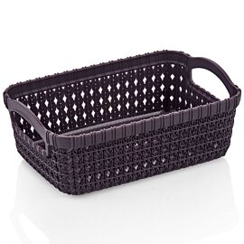 Wholesale Plastic Storage Baskets – Dark Knit Small Organizer | 48 pcs