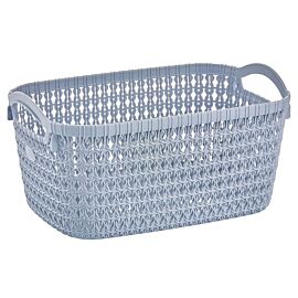 Wholesale Plastic Storage Baskets – Gray Knit Organizer 1.6 Gal | 24 pcs