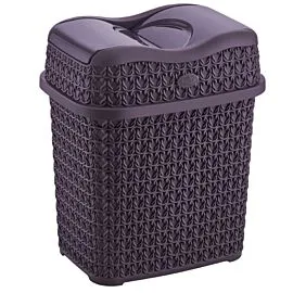 Flip Lid Trash Can Bulk – 1.2 Gallon Knit Whirlpool Design | 24 pcs