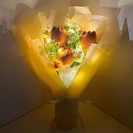 Orange Crochet Flowers Mothers Day Bouquets