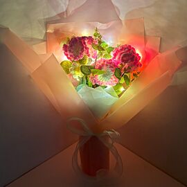 Pink Crochet Flowers Anniversary Bouquet wholesale selection for gift shops