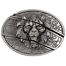 lion hidden knife belt buckle