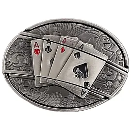 play card design hidden knife belt buckle
