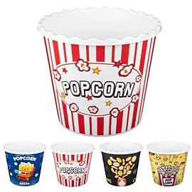 Modern Style Reusable Plastic Popcorn Box | Mix Design | 2,2 LT