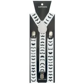 Multi Design Moustache Adult Suspenders In Bulk