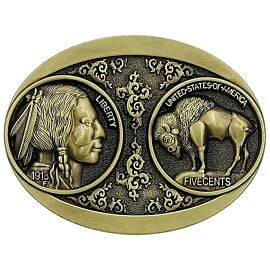 Native Style Golden Belt Buckle
