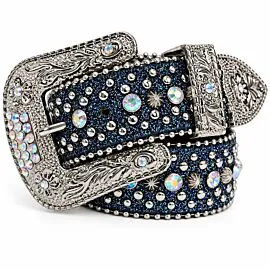 navy blue rhinestone belt