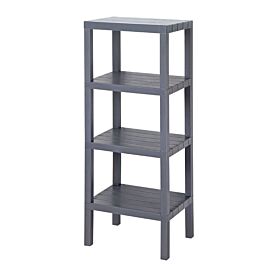4 Tier Plastic Storage Shelves Wholesale – Flat Shelf Design Grey | 6 pcs