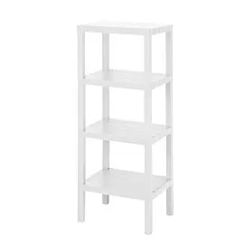 4 Tier Plastic Storage Shelves Wholesale – Flat Shelf Design White | 6 pcs