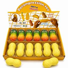 Dozen Wholesale Squishy Peanuts - Trendy Stress Relief Toys
