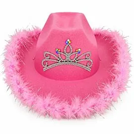 Bulk Cowgirl Hats - Light-up LED Pink Cowboy hats in bulk