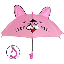 pink fun kitty cat umbrella for kids