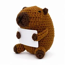 Positive Capybara - Crochet Capybara Doll with Message Card