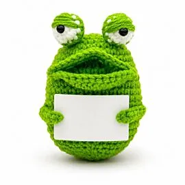 Positive Frog - Crochet Frog Doll with Encouragement Card