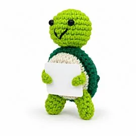 Positive Turtle - Crochet Turtle Doll with Encouragement Card
