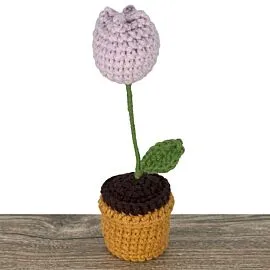 Purple Crochet Tulip in Crochet Flower Pot wholesale