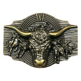 Belt Buckle Wholesale USA - Cowboy Style Golden Brown Long horn Belt Buckle