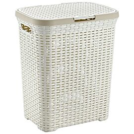 Wholesale Laundry Hampers – Cream Rattan with Lid 12 Gal | 5 pcs