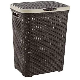 Wholesale Laundry Hampers – Espresso Rattan with Lid 17 Gal | 4 pcs