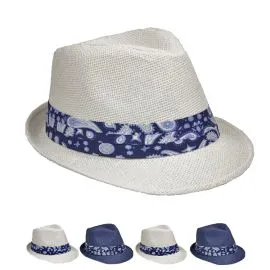 Bulk Classic Gentleman Paisley Banded Trilby Fedora Hat-0