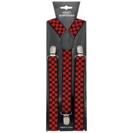 Red Checkered Suspenders In Bulk