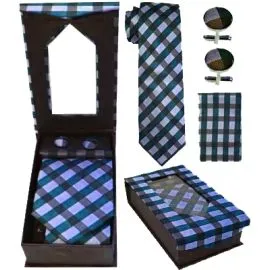 Classic Blue Striped Tie Set Wholesale-4