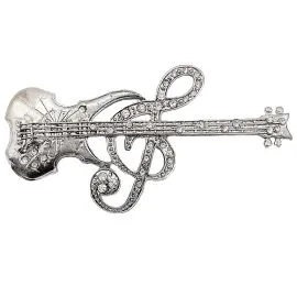 Belt Buckle Wholesaler - Rhinestone Music Notes Guitar Belt Buckle