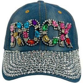 wholesale rhinestone bling caps in bulk - ROCK design