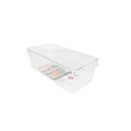 Bulk Clear Plastic Containers with Lids – 154 oz Medium Flat Container