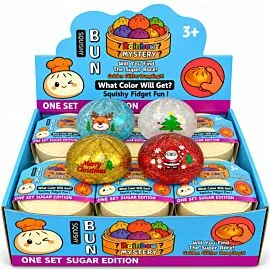 Dozen Wholesale Squishy Christmas Glitter Buns - Trendy Stress Relief Toys