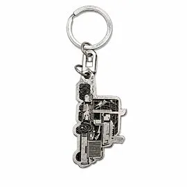 Semi Truck Keychain - Silver-Tone 18 Wheeler Big Rig Trucker Charm