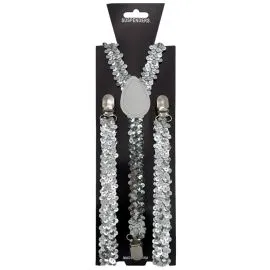 Sequin Silver Wholesale Suspenders