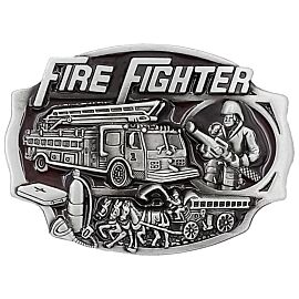 Silver Firefighter Belt Buckle