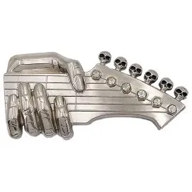 Wholesale Belt Buckles in Bulk - Silver Guitar Belt Buckle