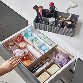 Organizadores de maquillaje al por mayor: bandeja apilable con 15 compartimentos | 18 unidades