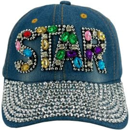 STAR design bling rhinestone caps for women
