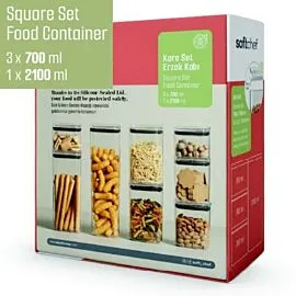 STORAGE BOX SET - 4 PCS SET - 1x 2100ML 3x 700ML