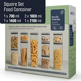 STORAGE BOX SET - 5PCS SET - 1x 2100ML - 1x1400ML - 2x1000ML - 1x700ML